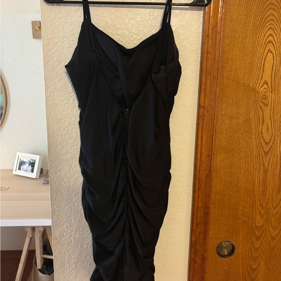 Chic Black Ruffled Mini Dress - Picture 2 of 3